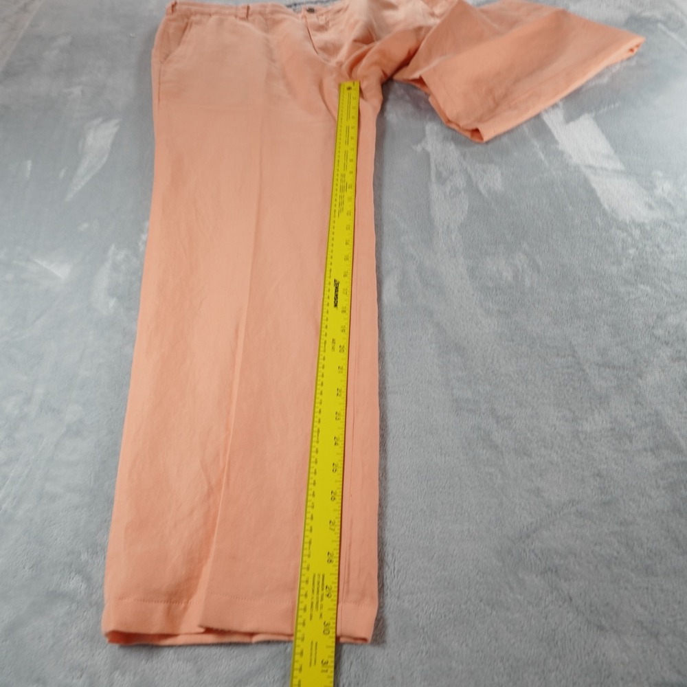 Brooks Brothers Baird McNutt Linen Pants Men 40 Clark Melon Orange Resort Preppy - Picture 7 of 13